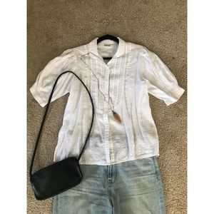 Vintage white button up blouse